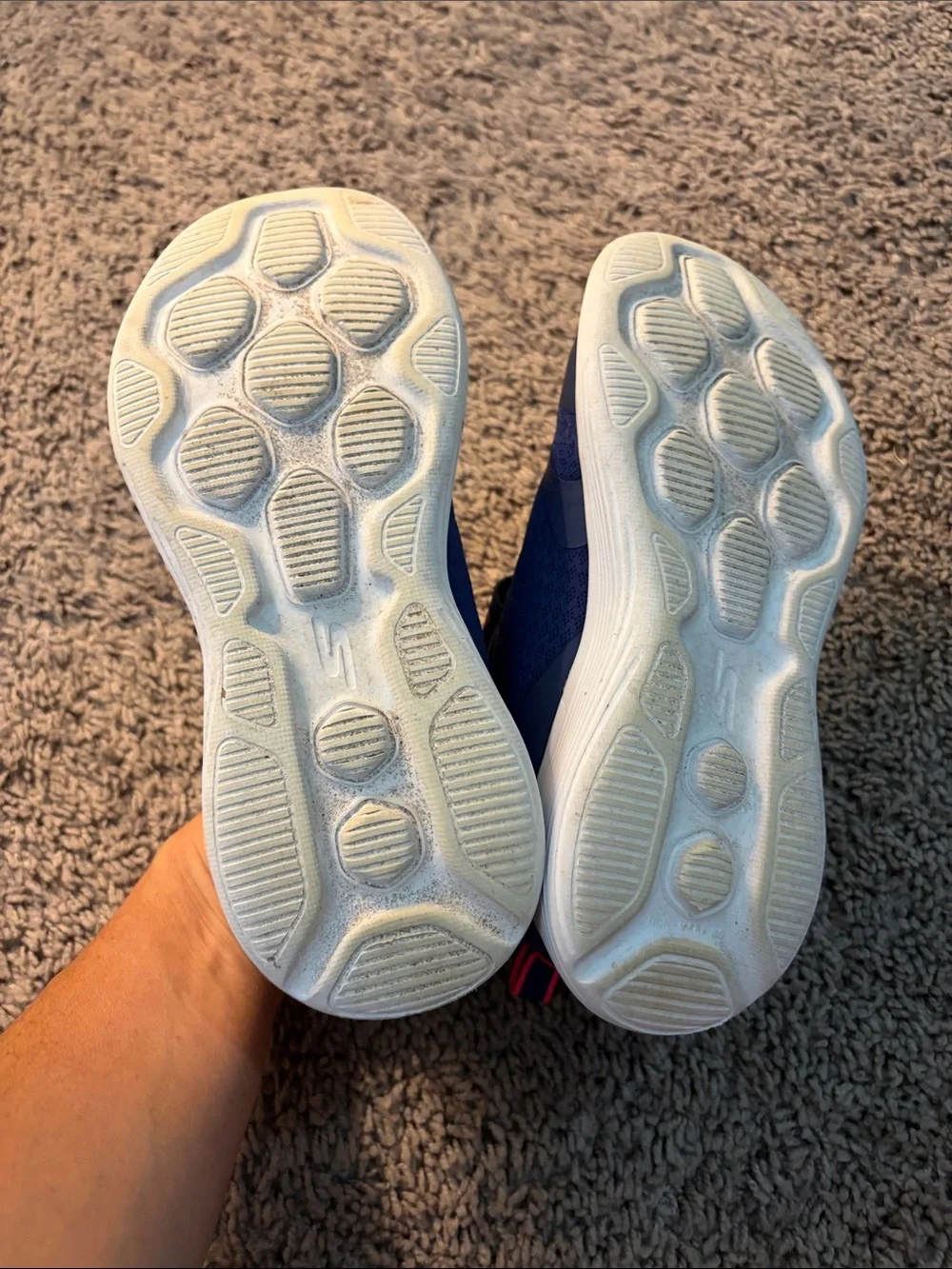 Skechers Girls Navy and Pink Hook-and-Loop Athletic Sneakers